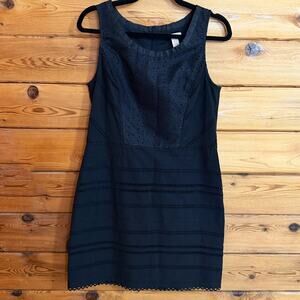 J.Crew Sleeveless Black Eyelet Lace Dress Size 4